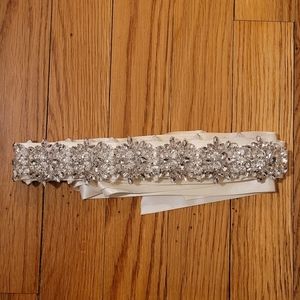 New Satin Ivory Bling Wedding Dress Belt